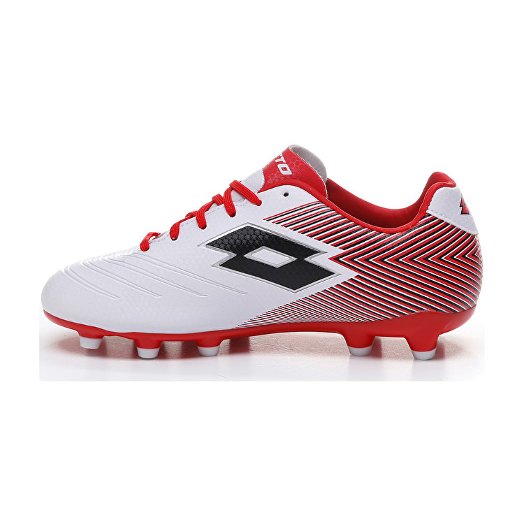 White / Red Lotto Solista 700 Ii Fg Jr Kids' Soccer Shoes | Lotto-62402