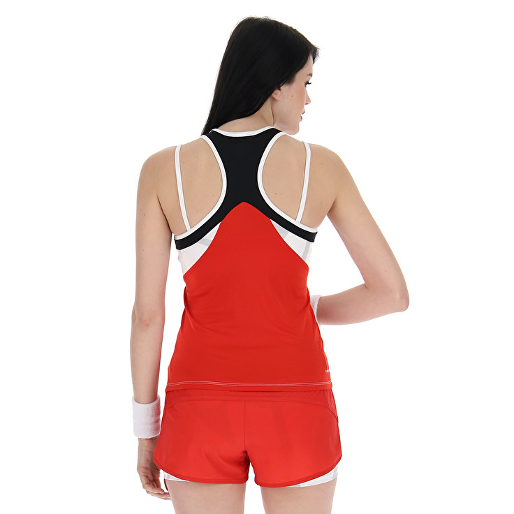 White / Red Lotto Top Ten W Iii Prt2 Pl Women's Tanks | Lotto-34315