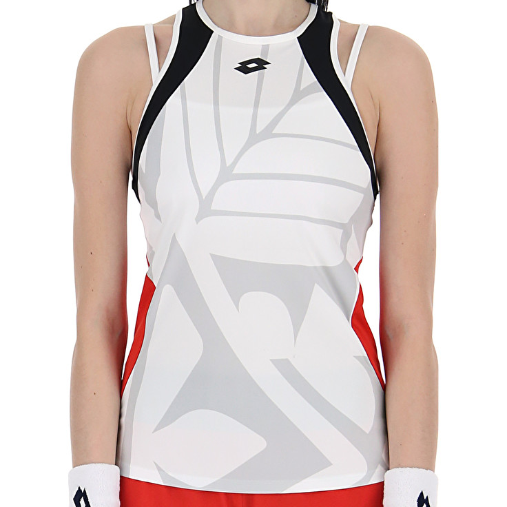 White / Red Lotto Top Ten W Iii Prt2 Pl Women's Tanks | Lotto-34315