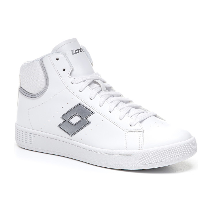 White / Silver Lotto 1973 Evo Mid Metal W Women's Lifestyle Shoes | Lotto-79428