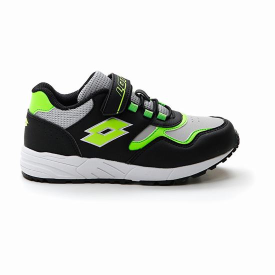 Black / Grey / Green Lotto Strada Amf Evo Cl Sl Kids' Sneakers | Lotto-69927