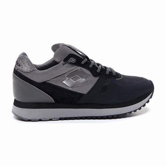 Black / Grey Lotto Tokyo Wedge Tech W Women's Sneakers | Lotto-86956