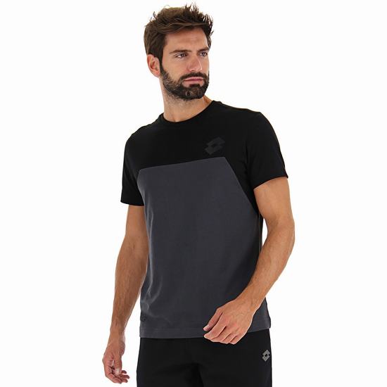 Black Lotto Athletica Classic Iv Js Men's T Shirts | Lotto-60429