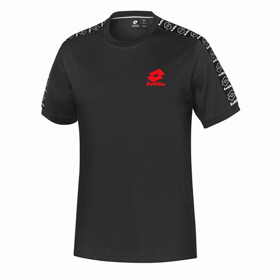 Black Lotto Athletica Ii Men's T Shirts | Lotto-99596