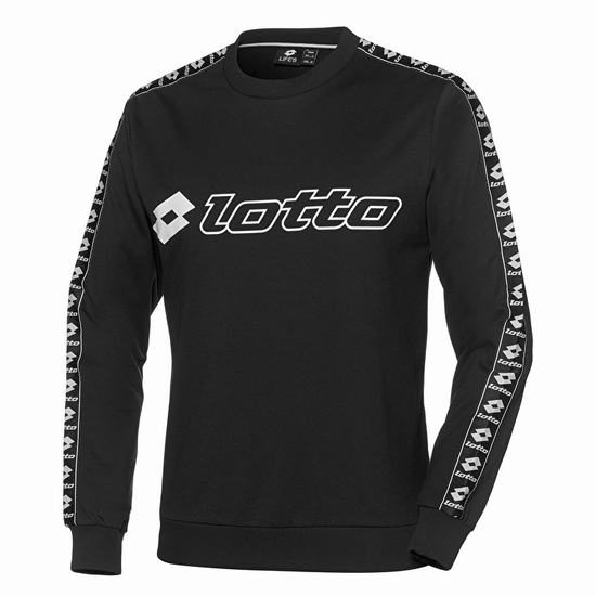 Black Lotto Athletica Sweat Rn Men's Sweatshirt | Lotto-65898