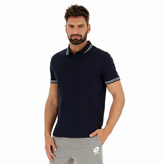 Black Lotto Classica Men's Polo Shirts | Lotto-24812