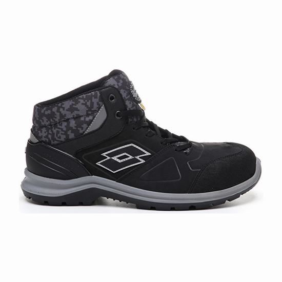 Black Lotto Hit 200 Mid S3 Esd Men's Safety Shoes | Lotto-45818