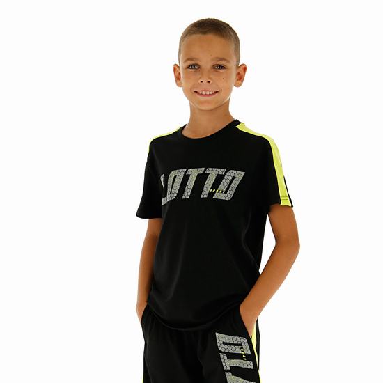 Black Lotto Logo B Iii Js Kids' T Shirts | Lotto-76566