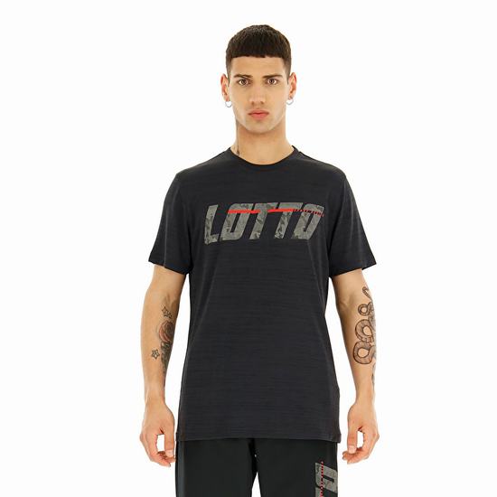 Black Lotto Logo Ii Men's T Shirts | Lotto-98931