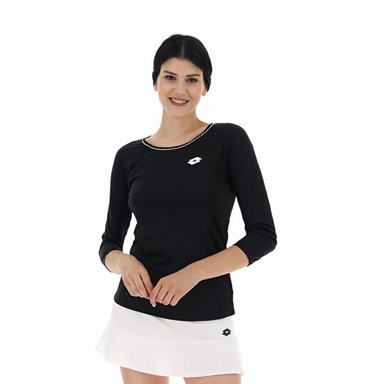 Black Lotto Squadra W Ls Pl Women's T Shirts | Lotto-88700