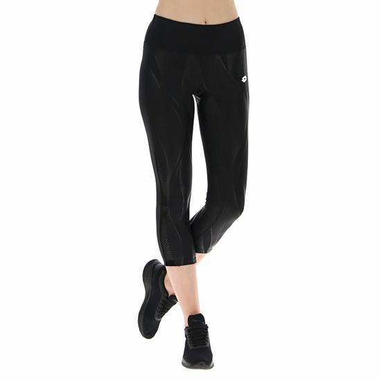 Black Lotto Vabene W Iv Capri Prt3 Pl Women's Leggings | Lotto-31733