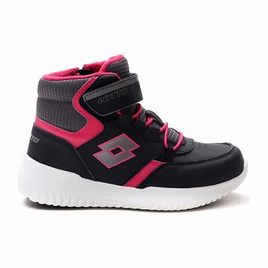 Black / Pink Lotto Fuga Amf Mid Cl Sl Kids' Sneakers | Lotto-68515