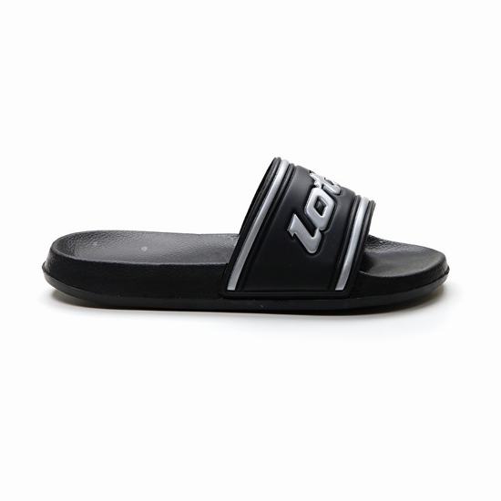 Black / Silver Lotto Midway Iv Slide W Women's Slippers | Lotto-73772