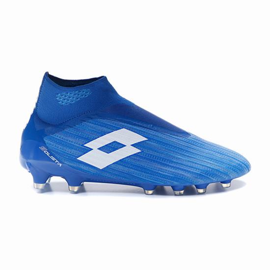 Blue / White Lotto Solista 100 Iii Gravity Fg Men's Soccer Shoes | Lotto-77541