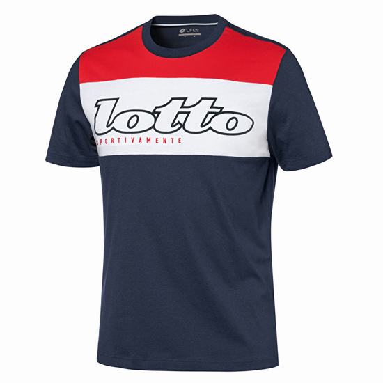 Blue / White / Red Lotto Athletica Gold Men's T Shirts | Lotto-74835