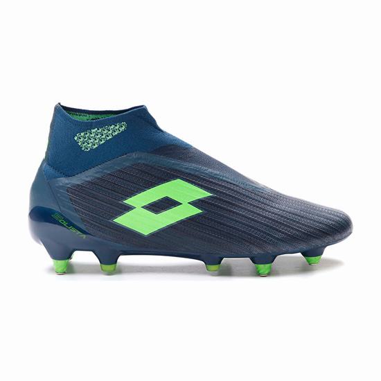 Green / Blue Lotto Solista 100 Iii Gravity Sgx Men's Soccer Shoes | Lotto-49874
