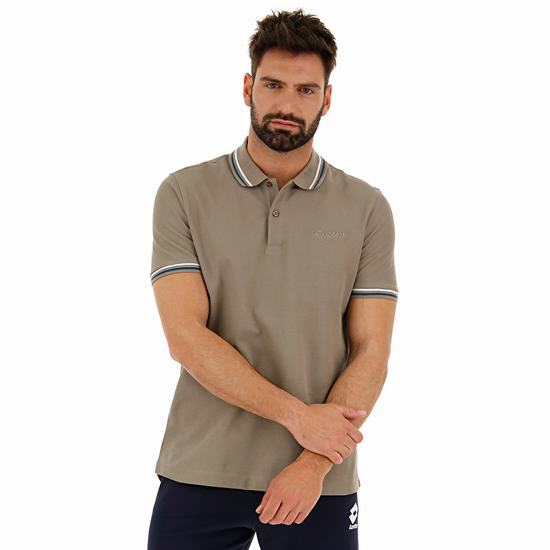 Grey Lotto Classica Men's Polo Shirts | Lotto-44505