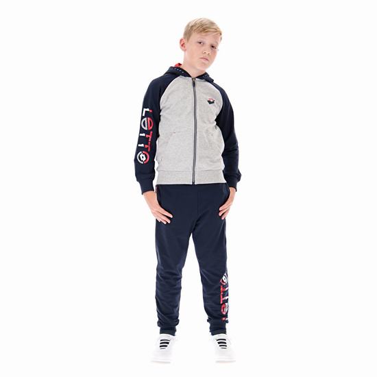 Grey / Navy Lotto Bts Suit Kids' Tracksuits | Lotto-67788