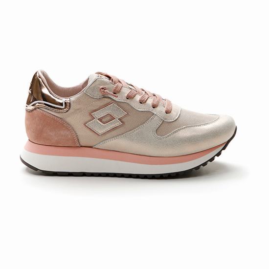 Grey / Pink Lotto Wedge Metal W Women's Sneakers | Lotto-48298