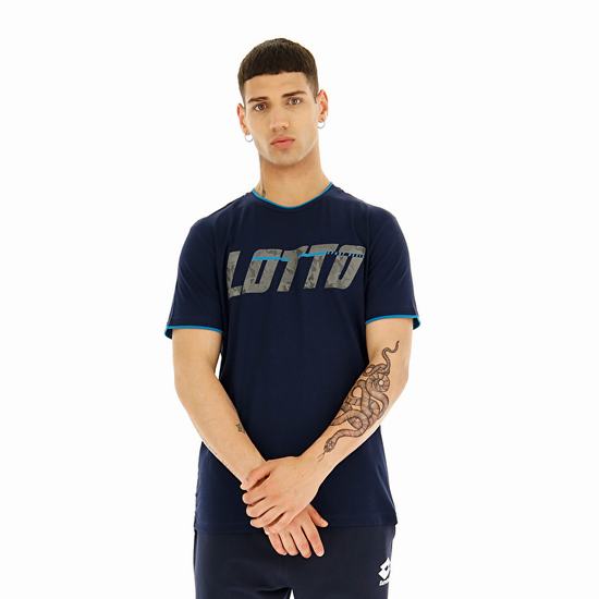 Navy Lotto Logo Ii Men's T Shirts | Lotto-84314