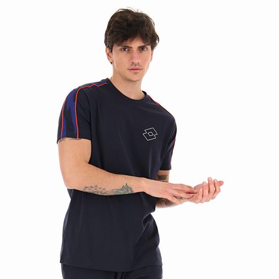 Navy Lotto Logo Vi Js Men's T Shirts | Lotto-99881