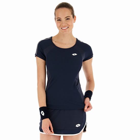 Navy Lotto Squadra W Women's T Shirts | Lotto-94026