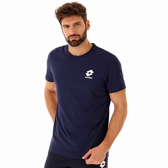 Navy Lotto Tee Bs Js Men's T Shirts | Lotto-17218