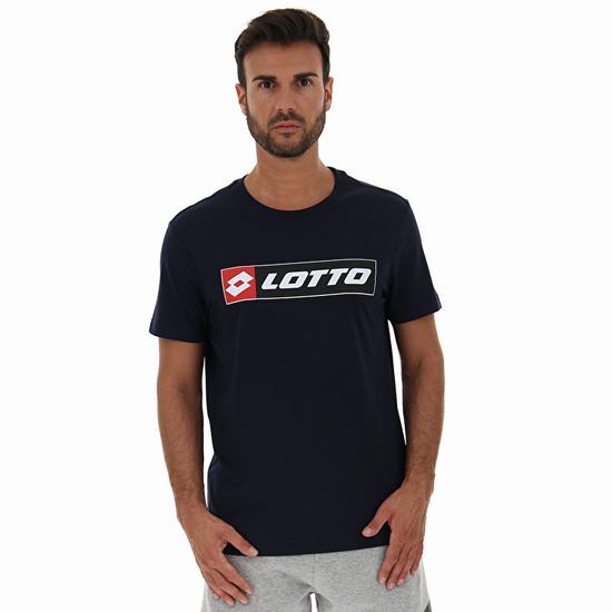 Navy Lotto Tee Logo Js Men's T Shirts | Lotto-80227