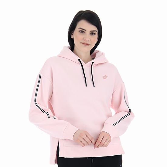 Pink Lotto Dinamico W V Sweat Hd Fl Women's Sweatshirt | Lotto-42909