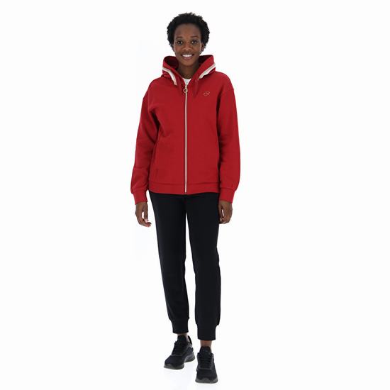 Red / Black Lotto Suit Miata W V Rib Fl Women's Tracksuits | Lotto-19385