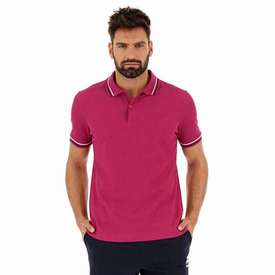 Red Lotto Classica Men's Polo Shirts | Lotto-77063