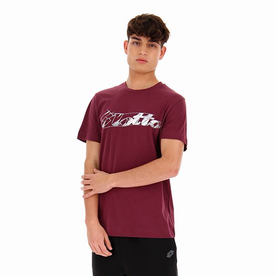 Red Lotto Prisma Js Men's T Shirts | Lotto-20714