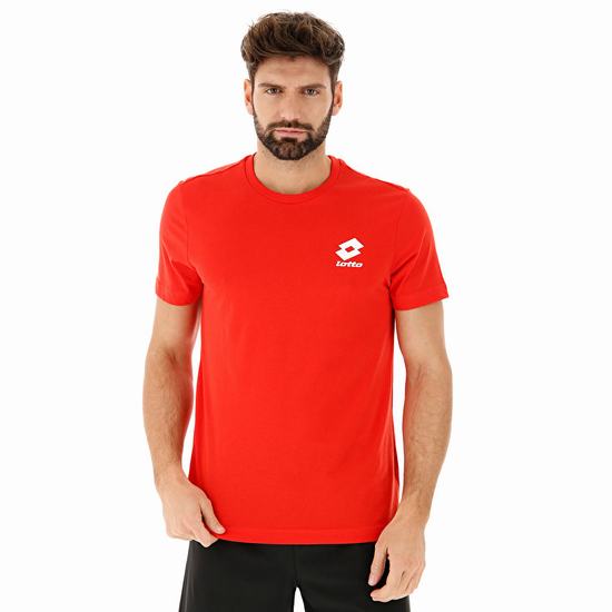 Red Lotto Tee Bs Js Men's T Shirts | Lotto-28121