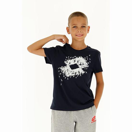 White / Black Lotto Losanga B Kids' T Shirts | Lotto-35046