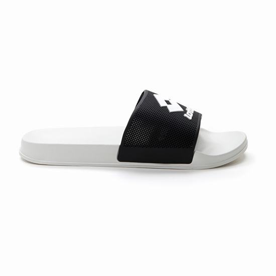 White / Black Lotto Moku Slide Men's Slippers | Lotto-51640