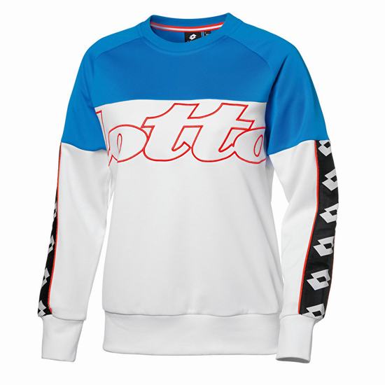 White / Blue Lotto Athletica Prime W Sweat Women's Sweatshirt | Lotto-45991