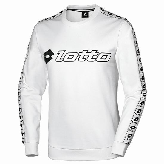 White Lotto Athletica Sweat Rn Men's Sweatshirt | Lotto-62899