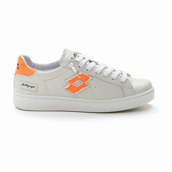 White / Orange Lotto Autograph Fluo Men's Sneakers | Lotto-24320