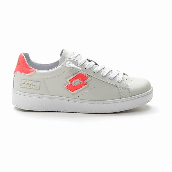 White / Orange Lotto Autograph Fluo W Women's Sneakers | Lotto-38012