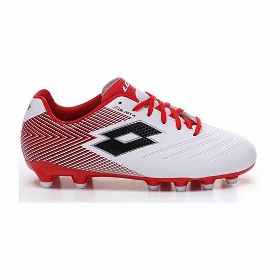 White / Red Lotto Solista 700 Ii Fg Jr Kids' Soccer Shoes | Lotto-62402