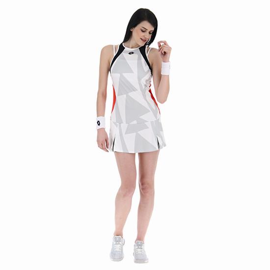 White / Red Lotto Top Ten W Iii Prt2 Pl Women's Dress | Lotto-78406