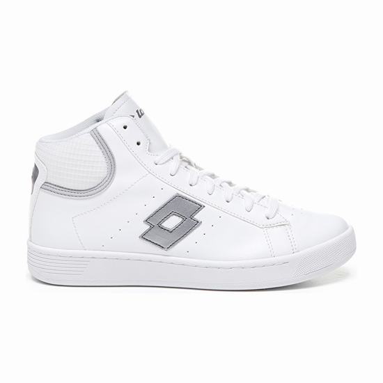 White / Silver Lotto 1973 Evo Mid Metal W Women's Lifestyle Shoes | Lotto-79428