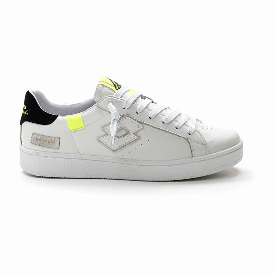 White / Yellow / Black Lotto Autograph Block Men's Sneakers | Lotto-46191